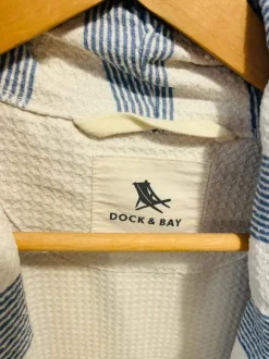 Dock & Ray Bademantel schnelltrocknend hellblau gestreift