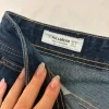 dunkelblaue low waist straight Jeans Pull & Bear