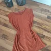 Edc Damen Kleid braun Kurzarm Grösse M