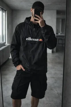 Ellesse Windbreaker Jacke Schwarz – Größe L