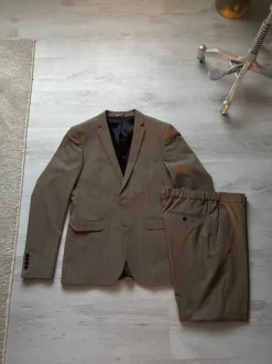 Esprit Herren Check Anzug beige/ braun