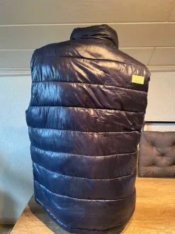 Esprit Herren Steppweste dunkelblau gelb L mit Reißverschluss und Kordelzug