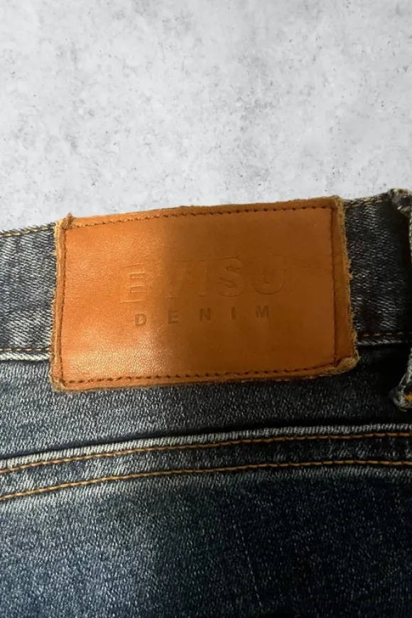 Evisu Jeans W34 Vintage Denim Seagull Logo
