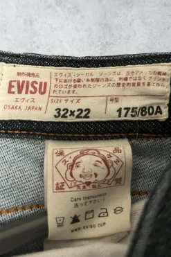 Evisu Jorts W32 Vintage Denim Jorts Daicock Big Logo Rare