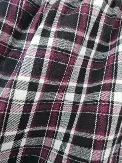 Flanellhose für zu Hause | lila / sw kariert | Größe XXL | 100% Baumwolle