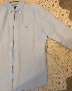 Gant Oxford Hemd Herren Gr. L / 41-42 Regular Fit Hellblau