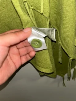 Giftgrüne Weste/Cardigan mit Fransen von Tom Tailor (Größe XL)