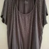 Glitzershirt Gr. 44 grau. C&A.