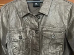 Gold schimmernde klassische Jeansjacke Gr. 36/38