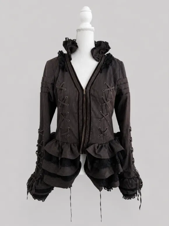gothic gothicana whimsical fairy corset jacket dark academia y2k 00s summer jacket lolita lace 2000s