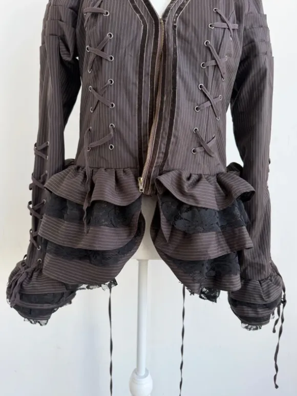 gothic gothicana whimsical fairy corset jacket dark academia y2k 00s summer jacket lolita lace 2000s