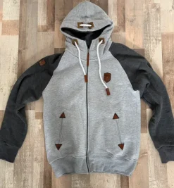 Graue Kapuzenjacke