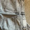 Graue wide leg jeans high waist