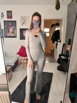 Graues Lounge Set Zweiteiler