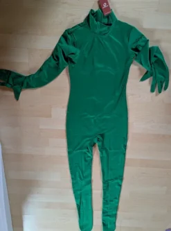 Grüner Unitard / Ganzkörperanzug mit Händen und Füßen