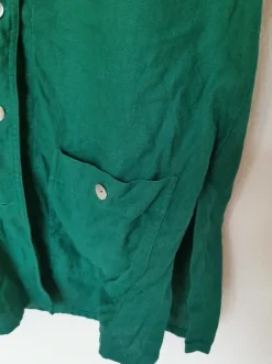 Grüner Vintage Blazer kurzarm aus Leinen