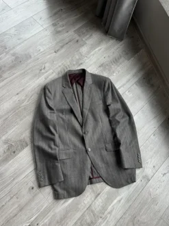 Hackett London Grey Striped wool Blazer Jacket Size: 52R
