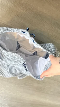 Herren Badehose S Blau/Weiß gestreift