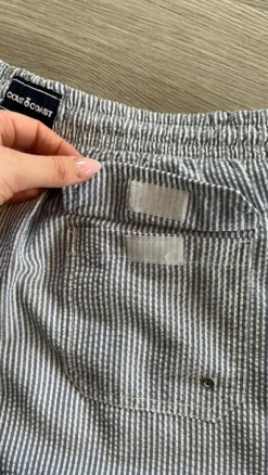 Herren Badehose S Blau/Weiß gestreift