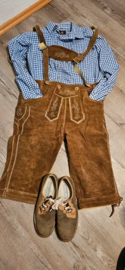 Herren Trachten Set:Lederhose, Gr 54 Hemd Gr, XL Schuhe,Gr 43.