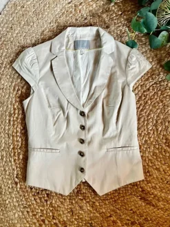 H&M Anzugjacke Weste beige Creme - Gr.38