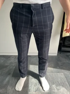 H&M Blau karrierte Hose