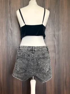 H&M Divided High-Waist Acid Wash Jeansshorts