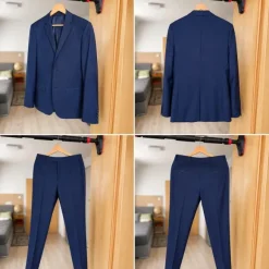 H&M Dunkelblauer Anzug Set Sakko + Hose Gr. 48 / 33R Slim Business