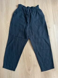 H&M Leinen Stoffhose schwarz XS, Linen trousers black