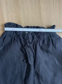 H&M Leinen Stoffhose schwarz XS, Linen trousers black