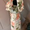 H&M off-the-shoulderjurk met volants- nieuw
