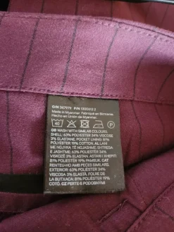 H&M Schlaghose bordo mit schwarzen Nadelstreifen