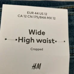 H&M wide high waist jeans cropped
