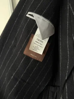 Italienischer Doppelreiher Nadelstreifen Anzug Schwarz Old Money Mafia Style Gr. M
