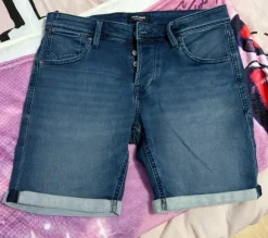 Jack & Jones Jeansshorts Herren – Blau – Regular – Sommerhose Gr. M