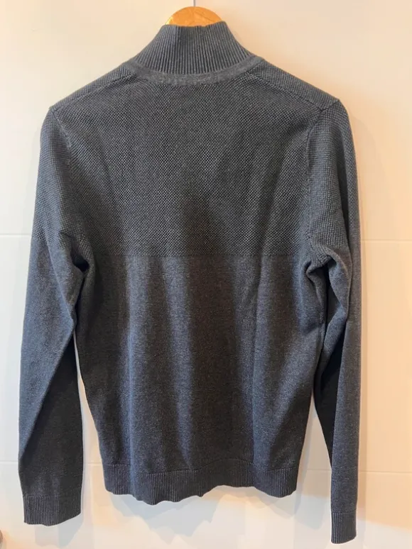 Jack & Jones Premium Pullover mit Reiverschlusskragen Größe M dunkelgrau