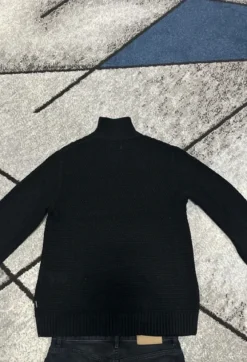 Jack & Jones Strickpullover Half-Zip Schwarz | Neu ohne Etikett | Kabelstrick