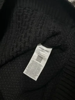 Jack & Jones Strickpullover Half-Zip Schwarz | Neu ohne Etikett | Kabelstrick