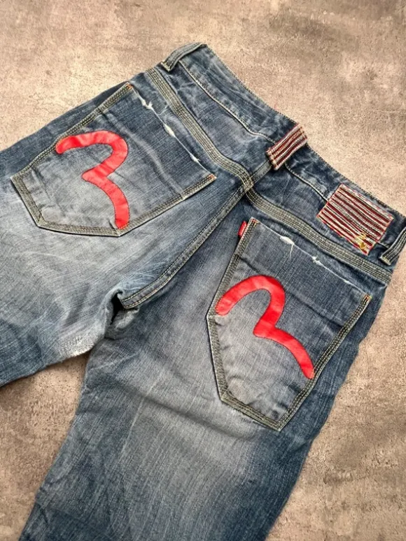 Japanese Evisu Baggy Fit Denim | Light Blue | W30 L30