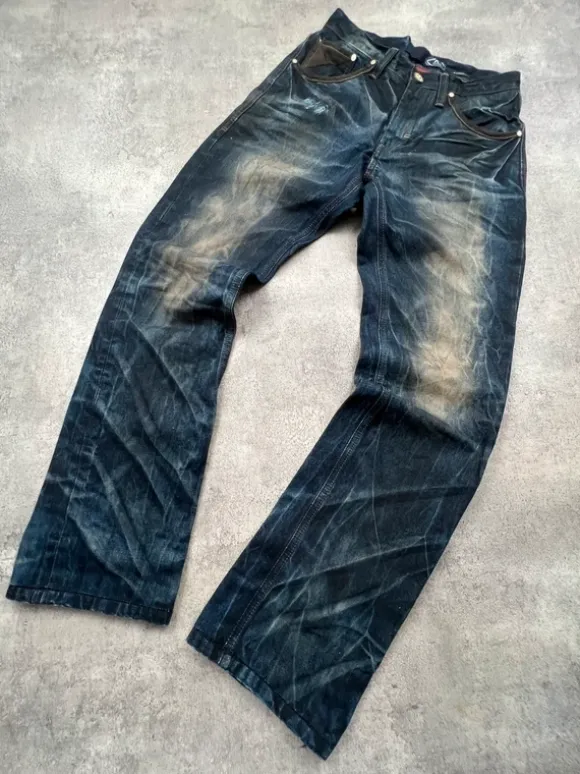 Japanese Evisu Straight Fit Denim | Dark Blue | W28 L32