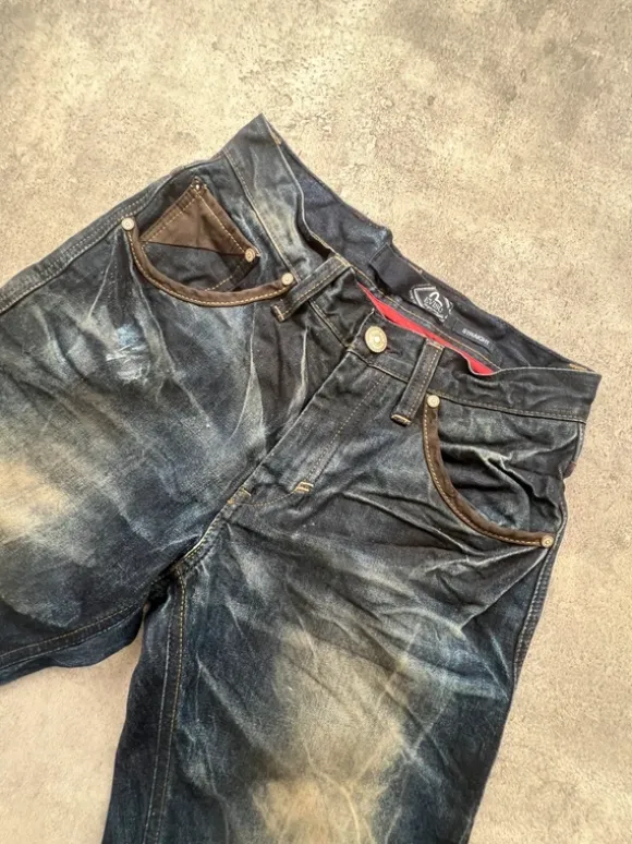 Japanese Evisu Straight Fit Denim | Dark Blue | W28 L32
