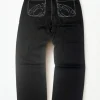 Jeans baggy black con cuciture White Taglia S