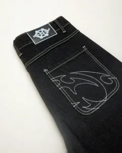 Jeans baggy black con cuciture White Taglia S