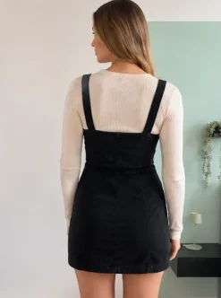 Jeans Latz Kleid schwarz H&M Divided
