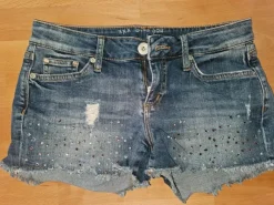 Jeans Shorts von Tom Tailor denim, Gr. 28 oder M, mit Glitzersteinchen
