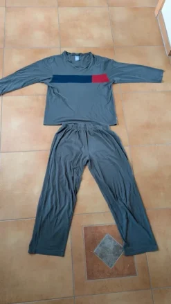 Jogger Schlafanzug Pyjama 2-teilig 48/50 grau