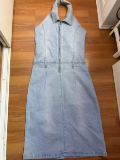 Jolina denim halter jurk lichtblauw maat 40