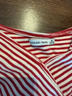Jumpsuit, Bershka, rot weiß gestreift