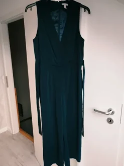 Jumpsuit Overall blau Gr. 44 mit Bindegürtel