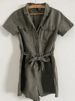 Jumpsuit Overall Khaki mit Taschen